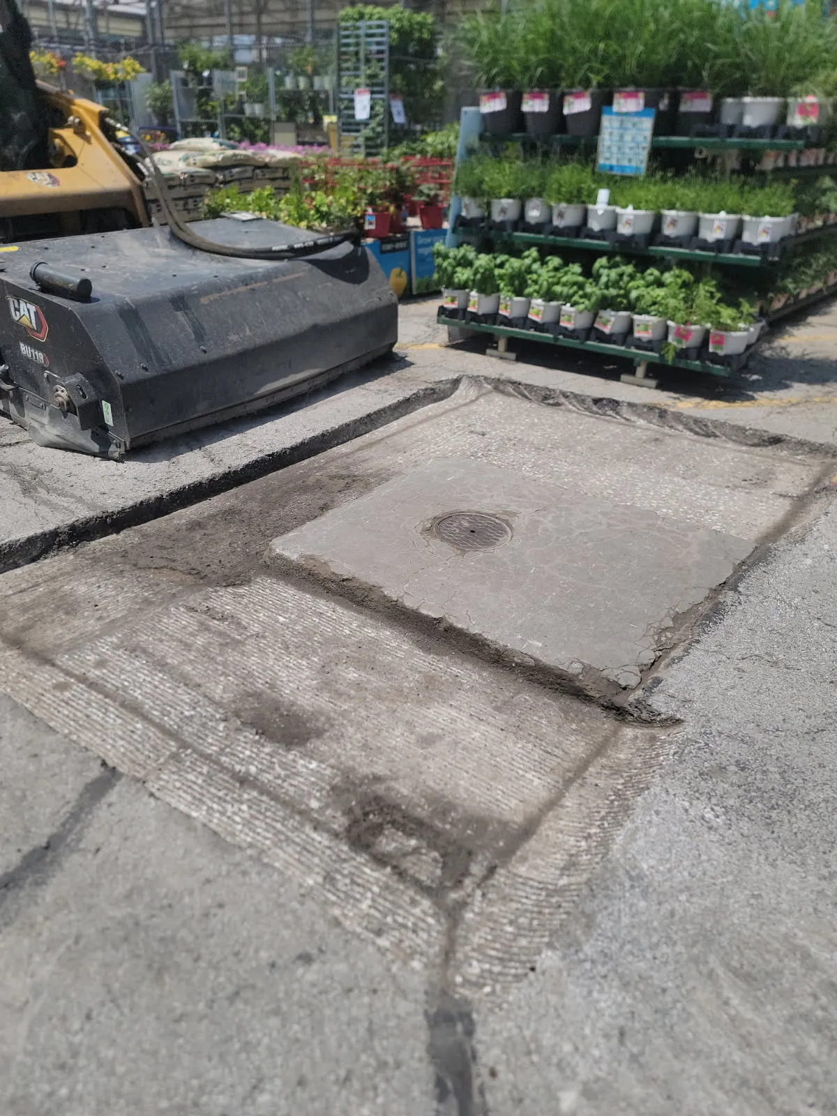 Milling equipment at a Kansas City parking lot