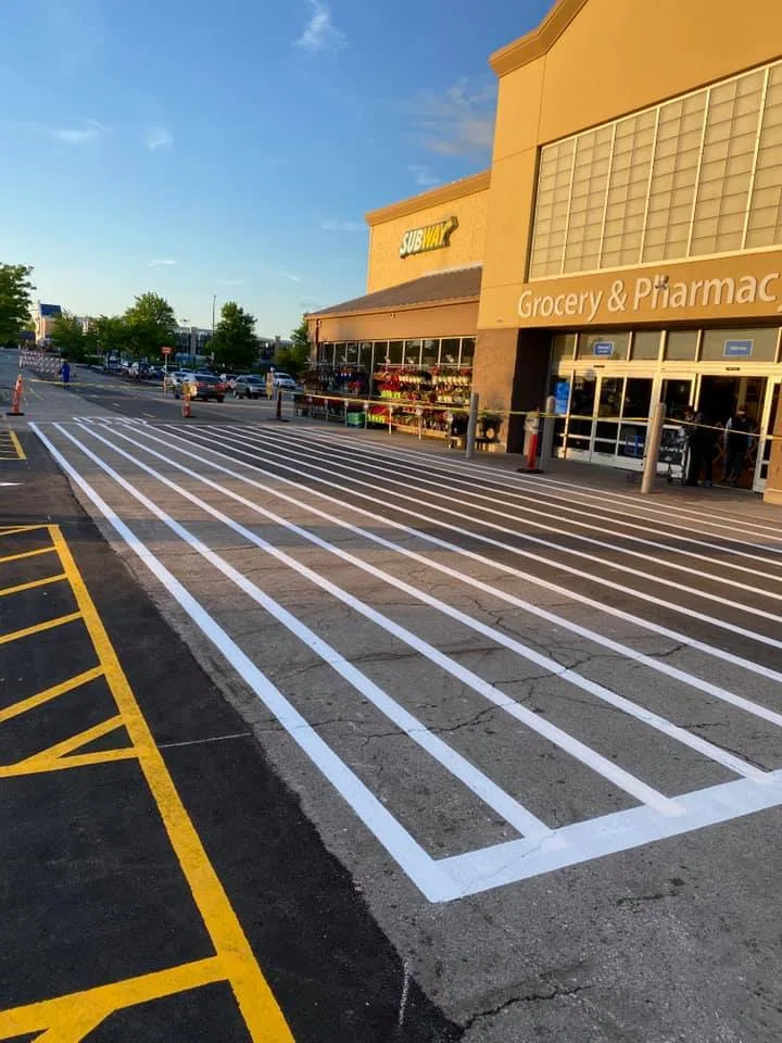 Line Striping & Marking project in the Kansas City metro by Platinum Paving
