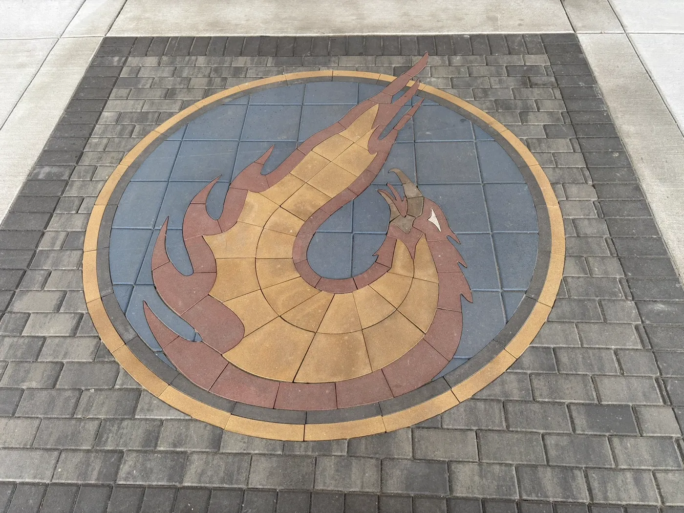 Custom logo paver installation at Prairie Band Casino entrance, Mayetta Kansas